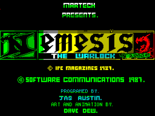 Nemesis the Warlock title screen for ZX Spectrum